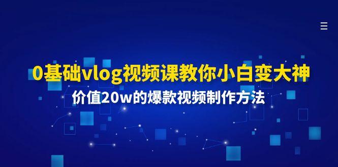 0基础vlog视频课教你小白变大神：价值20w的爆款视频制作方法 - 小毅网创-小毅网创