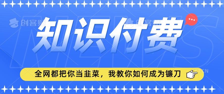 2024最新知识付费项目，小白也能轻松入局，全网都在教你做项目，我教你做镰刀【揭秘】 - 小毅网创-小毅网创