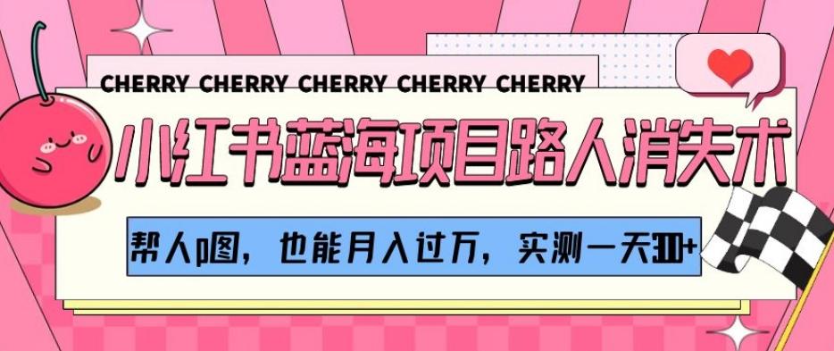 小红书蓝海项目路人消失术，帮人p图，也能月入过万，实测一天300+【揭秘】 - 小毅网创-小毅网创