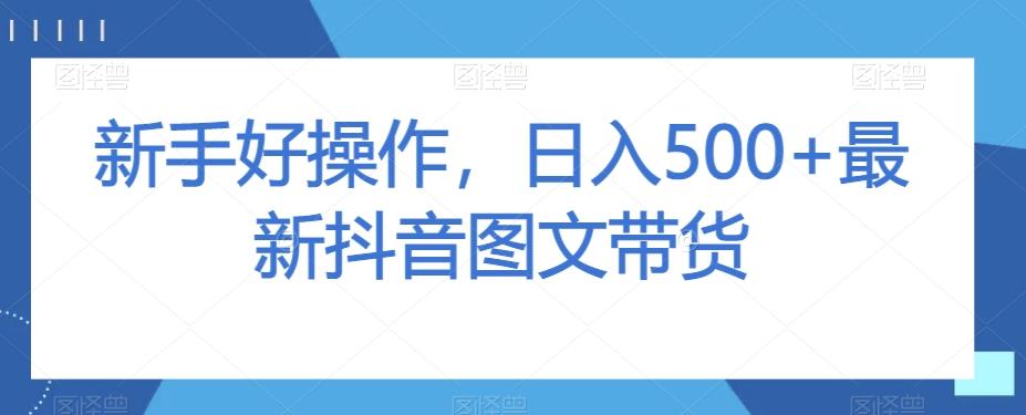 新手好操作，日入500+最新抖音图文带货【揭秘】 - 小毅网创-小毅网创
