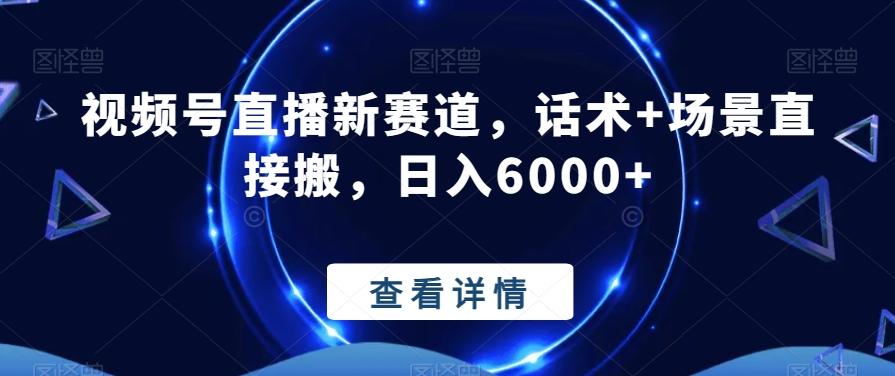 视频号直播新赛道，话术+场景直接搬，日入6000+ - 小毅网创-小毅网创