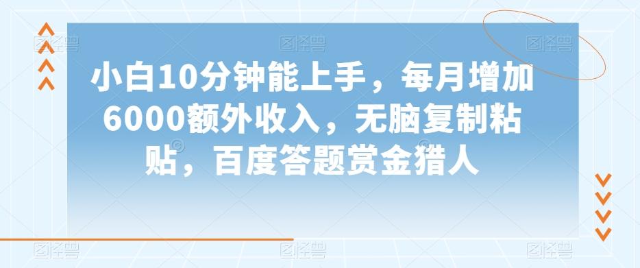 小白10分钟能上手，每月增加6000额外收入，无脑复制粘贴‌，百度答题赏金猎人【揭秘】 - 小毅网创-小毅网创