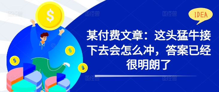 某付费文章：这头猛牛接下去会怎么冲，答案已经很明朗了 ! - 小毅网创-小毅网创