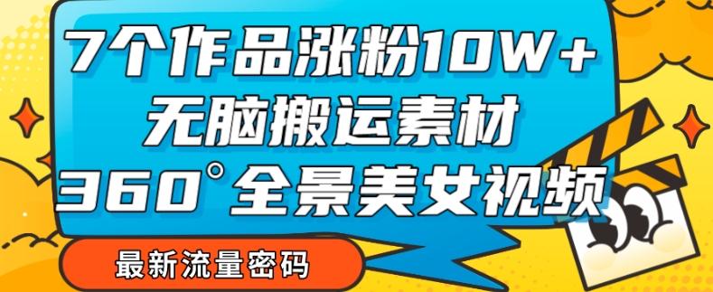 7个作品涨粉10W+，无脑搬运素材，全景美女视频爆款玩法分享【揭秘】 - 小毅网创-小毅网创