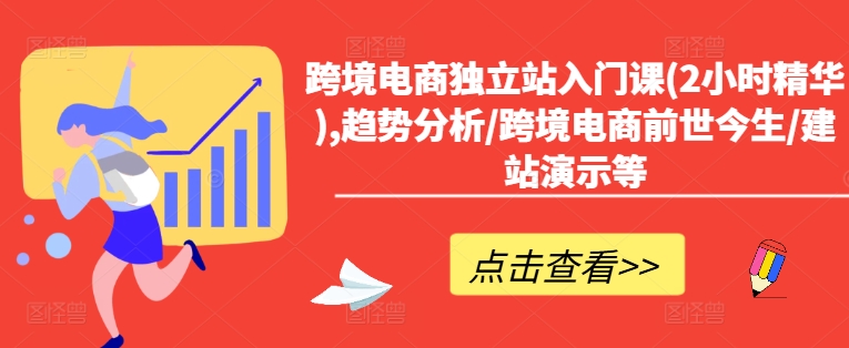 跨境电商独立站入门课(2小时精华),趋势分析/跨境电商前世今生/建站演示等 - 小毅网创-小毅网创