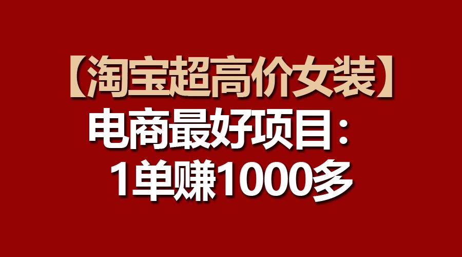 【淘宝超高价女装】电商最好项目：一单赚1000多 - 小毅网创-小毅网创