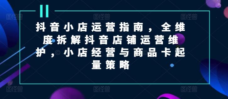 抖音小店运营指南，全维度拆解抖音店铺运营维护，小店经营与商品卡起量策略 - 小毅网创-小毅网创