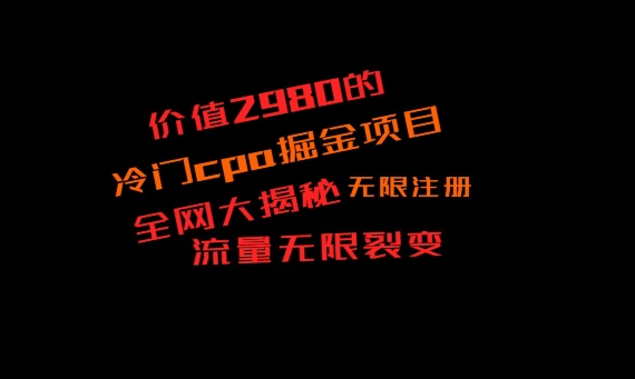 价值2980的CPA掘金项目大揭秘，号称当天收益200+，不见收益包赔双倍 - 小毅网创-小毅网创