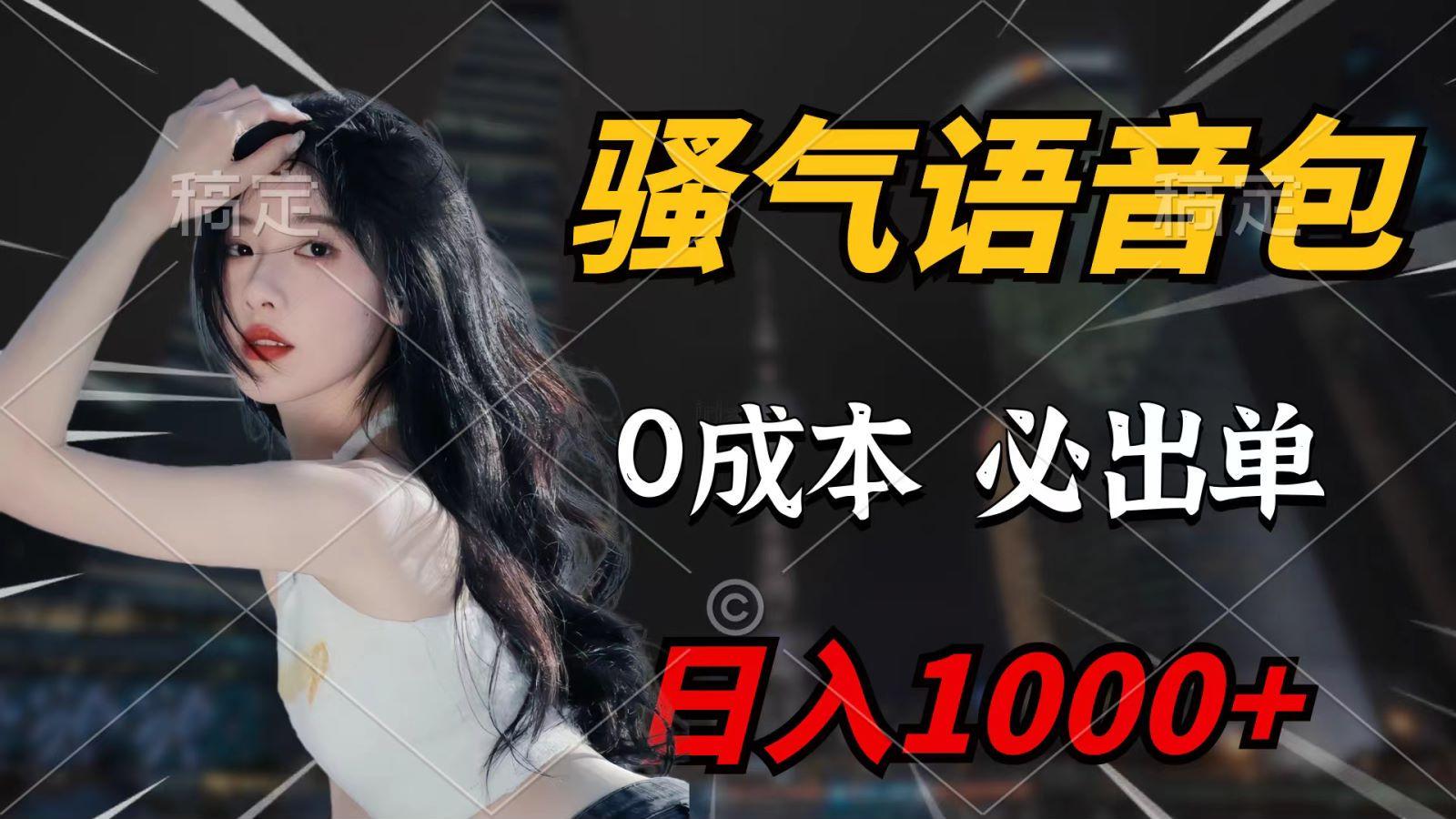 (9701期)骚气语音包，0成本一天1000+，闭着眼也能出单，详细教程！ - 小毅网创-小毅网创