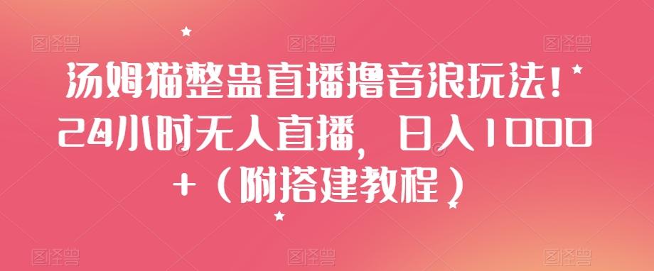 汤姆猫整蛊直播撸音浪玩法！24小时无人直播，日入1000+（附搭建教程）【揭秘】 - 小毅网创-小毅网创