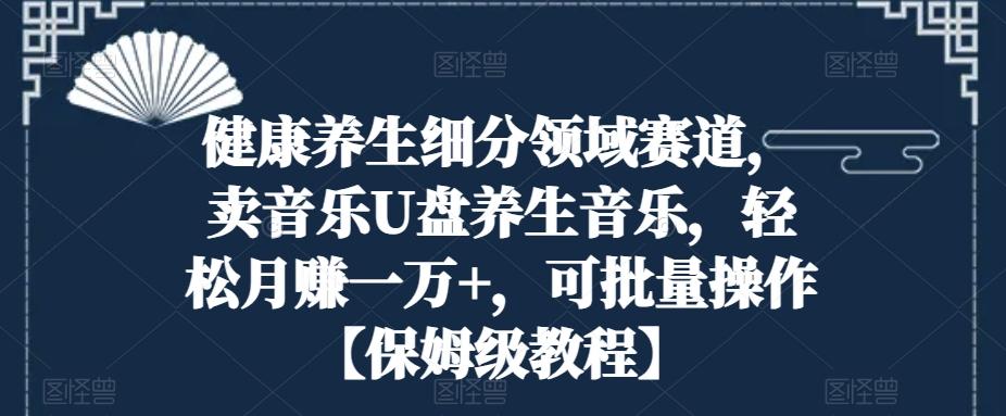 健康养生细分领域赛道，卖音乐U盘养生音乐，轻松月赚一万+，可批量操作【保姆级教程】 - 小毅网创-小毅网创