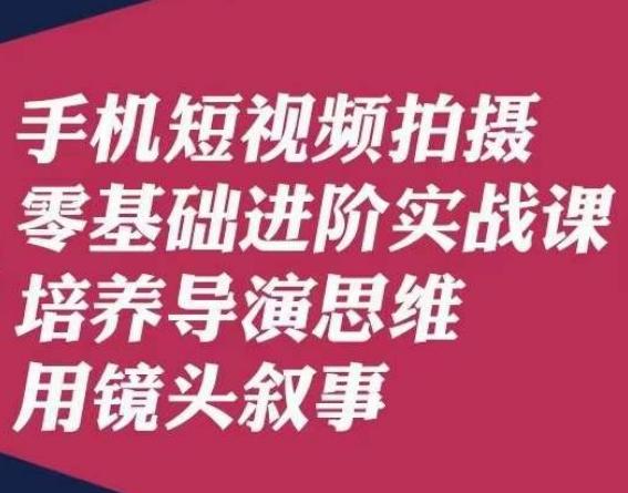 手机短视频拍摄零基础进阶实战课，培养导演思维用镜头叙事唐先生 - 小毅网创-小毅网创