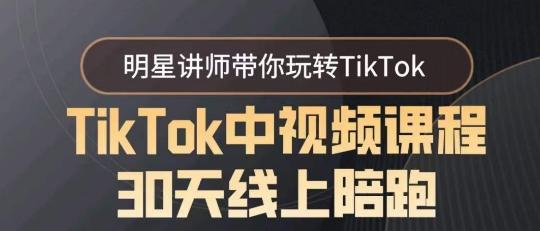 TikTok中视频课程30天线上陪跑，明星讲师带你玩转TikTok - 小毅网创-小毅网创