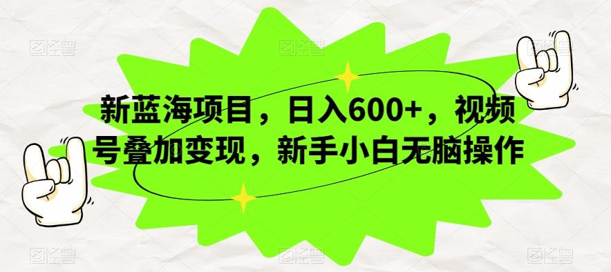 新蓝海项目，日入600+，视频号叠加变现，新手小白无脑操作【揭秘】 - 小毅网创-小毅网创
