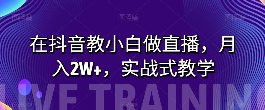 在抖音教小白做直播，月入2W+，实战式教学【揭秘】 - 小毅网创-小毅网创