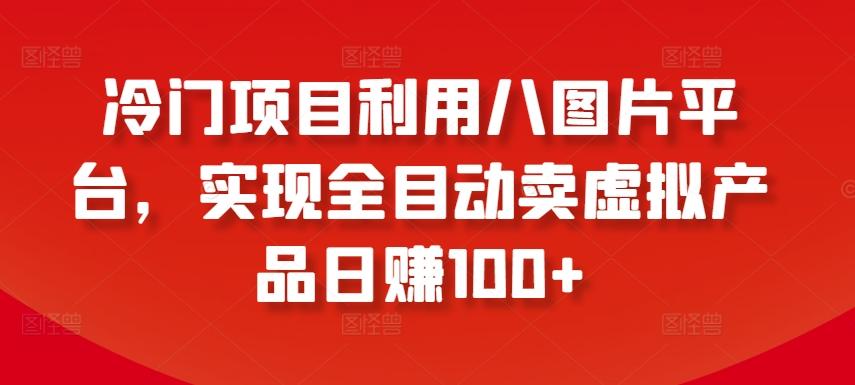 冷门项目利用八图片平台，实现全目动卖虚拟产品日赚100+【揭秘】 - 小毅网创-小毅网创