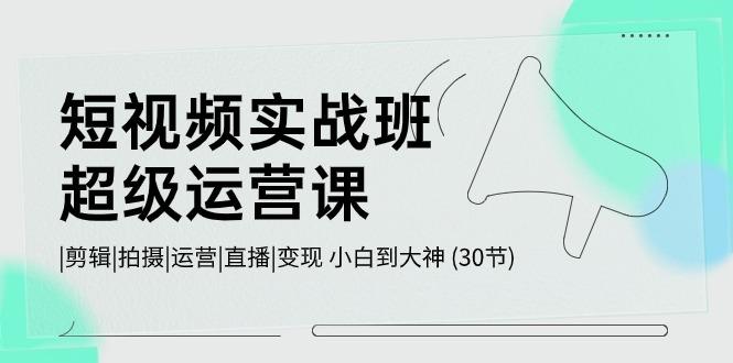 短视频实战班超级运营课 |剪辑|拍摄|运营|直播|变现 小白到大神 (30节) - 小毅网创-小毅网创