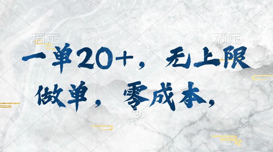 一单20+，无上限做单，零成本，执行就有收入 - 小毅网创-小毅网创