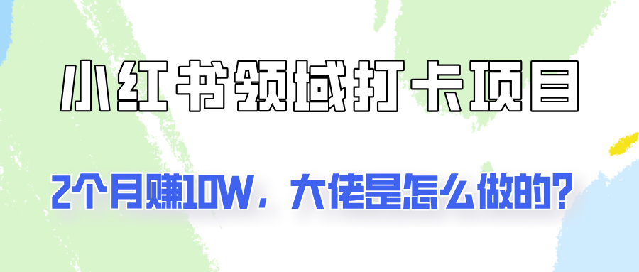通过小红书领域打卡项目2个月赚10W，大佬是怎么做的？ - 小毅网创-小毅网创