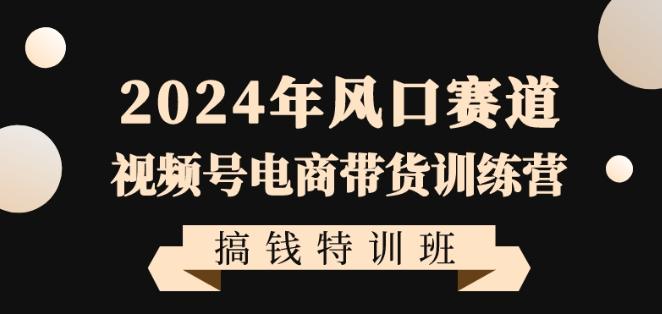 2024年风口赛道视频号电商带货训练营搞钱特训班，带领大家快速入局自媒体电商带货 - 小毅网创-小毅网创