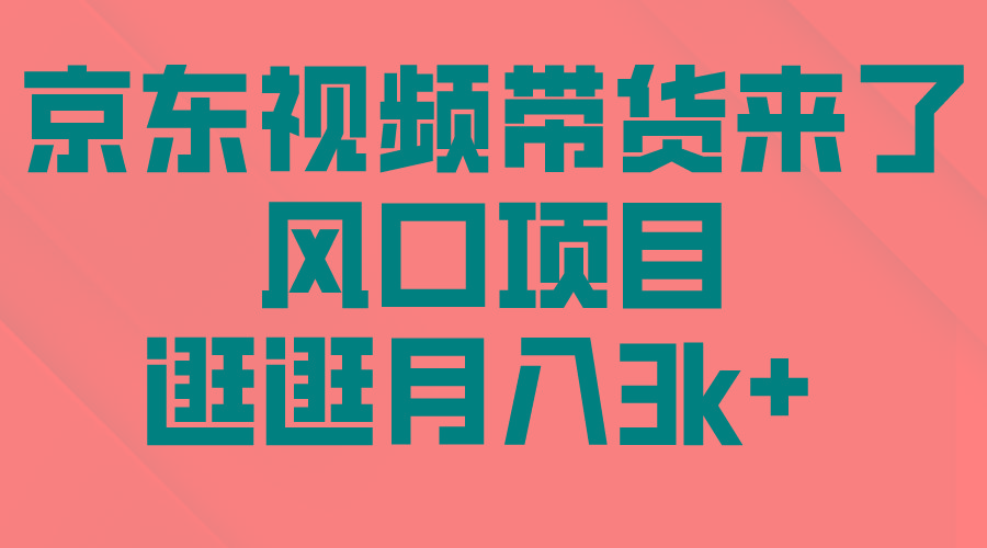 (10025期)京东短视频带货来了，风口项目，逛逛月入3k+ - 小毅网创-小毅网创