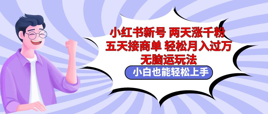 小红书新号两天涨千粉五天接商单轻松月入过万 无脑搬运玩法 小白也能轻... - 小毅网创-小毅网创