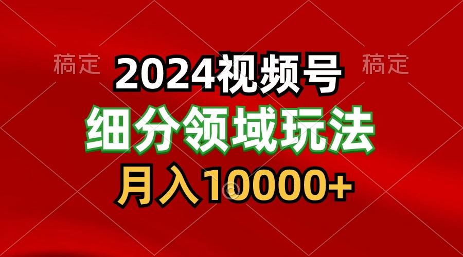 2024视频号分成计划细分领域玩法，每天5分钟，月入1W+ - 小毅网创-小毅网创
