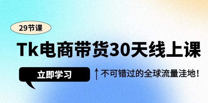 (9463期)Tk电商带货30天线上课，不可错过的全球流量洼地(29节课) - 小毅网创-小毅网创