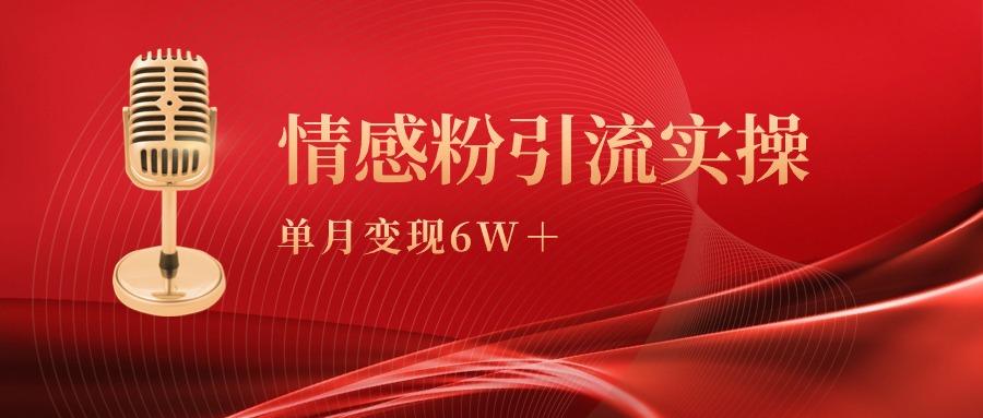 (9473期)单月变现6w+，情感粉引流变现实操课 - 小毅网创-小毅网创