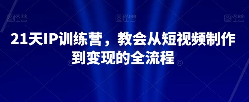 21天IP训练营，教会从短视频制作到变现的全流程 - 小毅网创-小毅网创