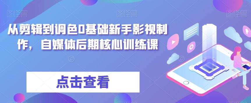 从剪辑到调色0基础新手影视制作，自媒体后期核心训练课 - 小毅网创-小毅网创