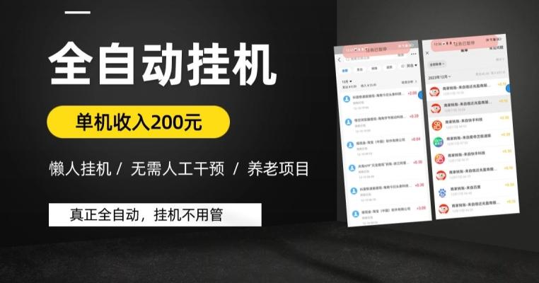 懒人挂机养老项目，全自动挂机无需人工看管，单机收入200元，可批量 - 小毅网创-小毅网创
