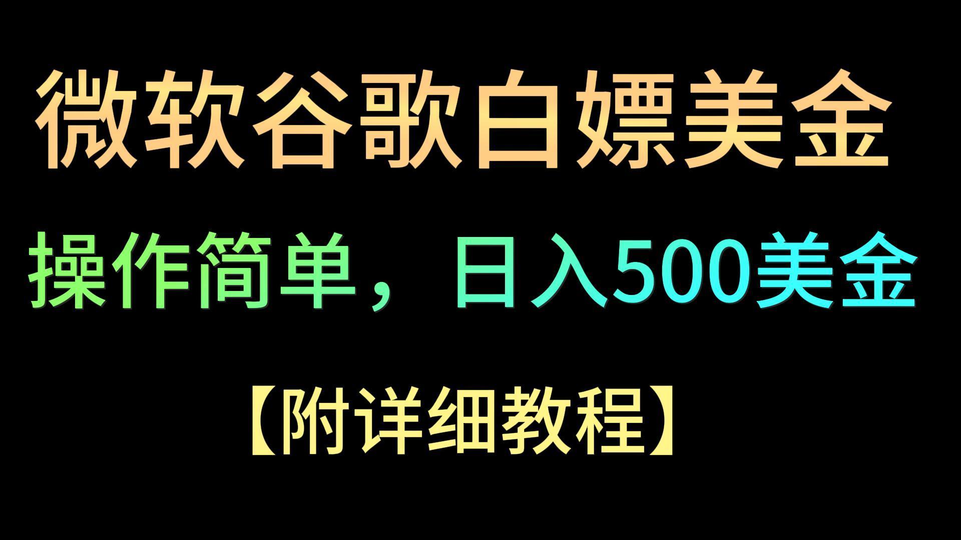 微软谷歌项目3.0，轻松日赚500+美金，操作简单，小白也可轻松入手！ - 小毅网创-小毅网创