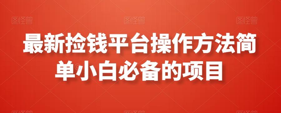 最新捡钱平台操作方法简单小白必备的项目 - 小毅网创-小毅网创