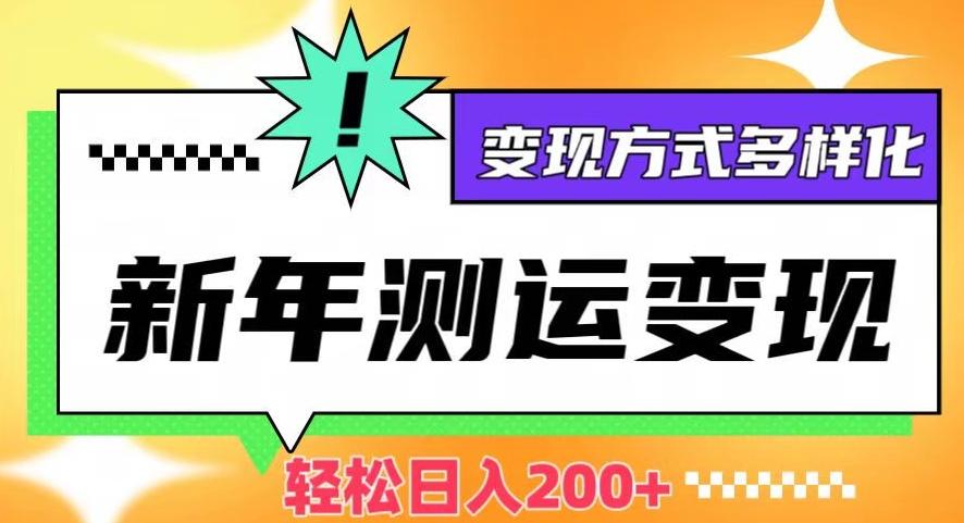 新年运势测试变现，日入200+，几分钟一条作品，变现方式多样化【揭秘】 - 小毅网创-小毅网创