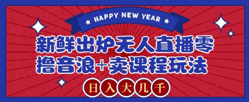 2024最新无人直播零撸音浪+卖课程玩法，日入大几千不是梦【揭秘】 - 小毅网创-小毅网创