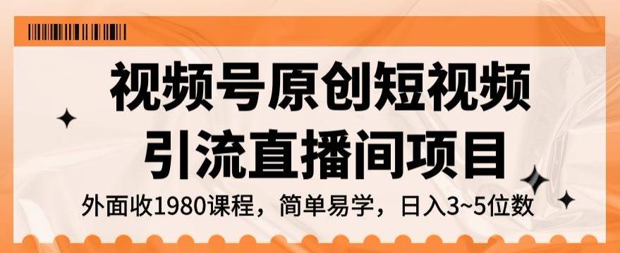 视频号原创短视频引流直播间项目，日入3~5五位数【揭秘】 - 小毅网创-小毅网创
