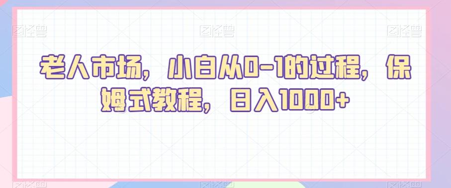 老人市场，小白从0-1的过程，保姆式教程，日入1000+ - 小毅网创-小毅网创