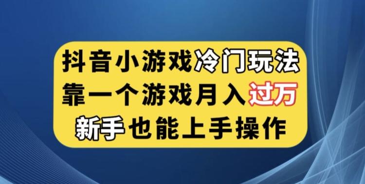 抖音小游戏冷门玩法，靠一个游戏月入过万，新手也能轻松上手【揭秘】 - 小毅网创-小毅网创