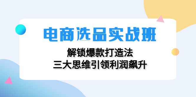电商选品实战班：解锁爆款打造法，三大思维引领利润飙升 - 小毅网创-小毅网创