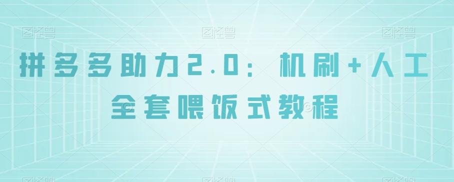 拼多多助力2.0：机刷+人工全套喂饭式教程【揭秘】 - 小毅网创-小毅网创