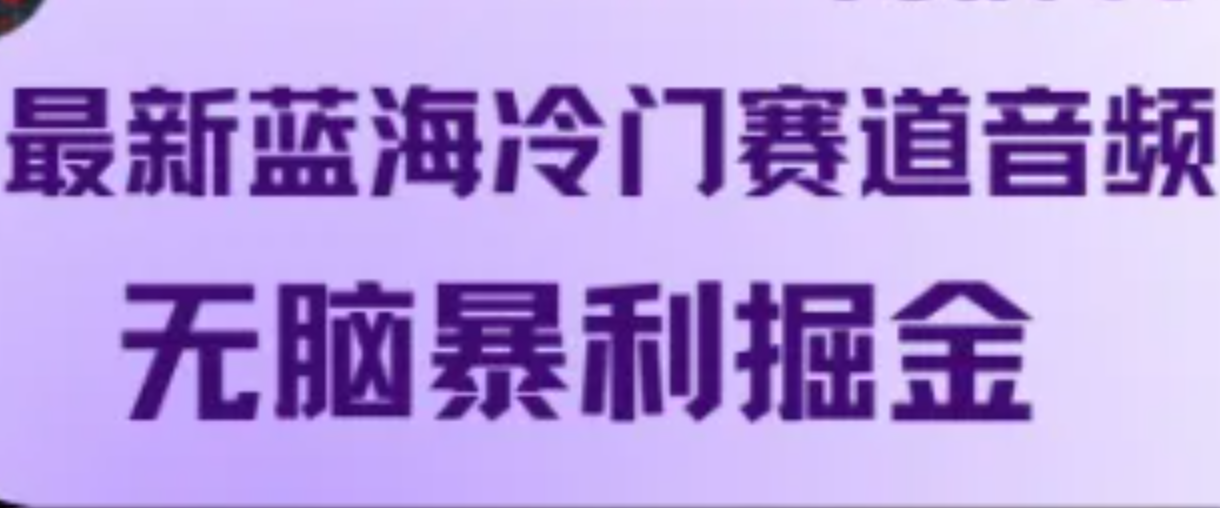 最新蓝海冷门赛道音频，无脑暴利掘金 - 小毅网创-小毅网创