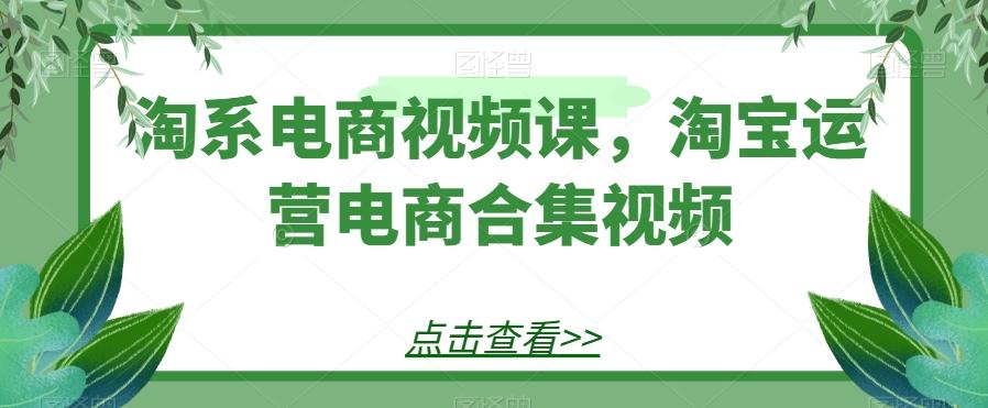 淘系电商视频课，淘宝运营电商合集视频 - 小毅网创-小毅网创