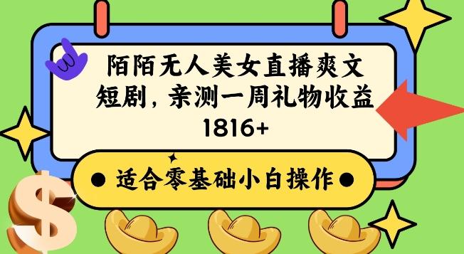 陌陌美女无人直播爽文短剧项目，亲测一个星期1800+【揭秘】 - 小毅网创-小毅网创