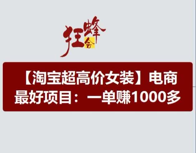 淘宝超高价女装项目，电商最好赛道，一单赚1000多 - 小毅网创-小毅网创