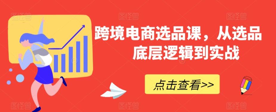 跨境电商选品课，从选品到底层逻辑到实战 - 小毅网创-小毅网创