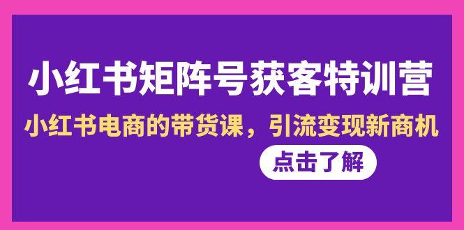 小红书-矩阵号获客特训营-第10期，小红书电商的带货课，引流变现新商机 - 小毅网创-小毅网创