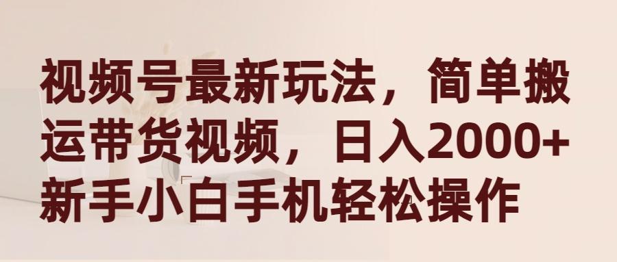 (9486期)视频号最新玩法，简单搬运带货视频，日入2000+，新手小白手机轻松操作 - 小毅网创-小毅网创