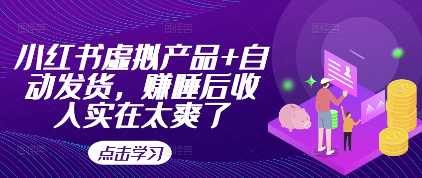 小红书虚拟产品+自动发货，赚睡后收入实在太爽了 - 小毅网创-小毅网创