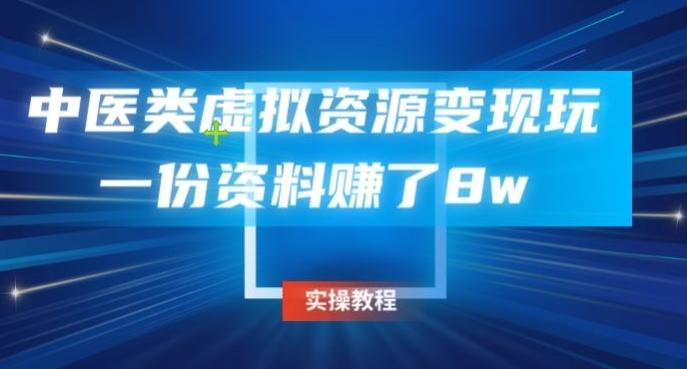 中医类虚拟资源变现玩法，一份资料赚了8w - 小毅网创-小毅网创